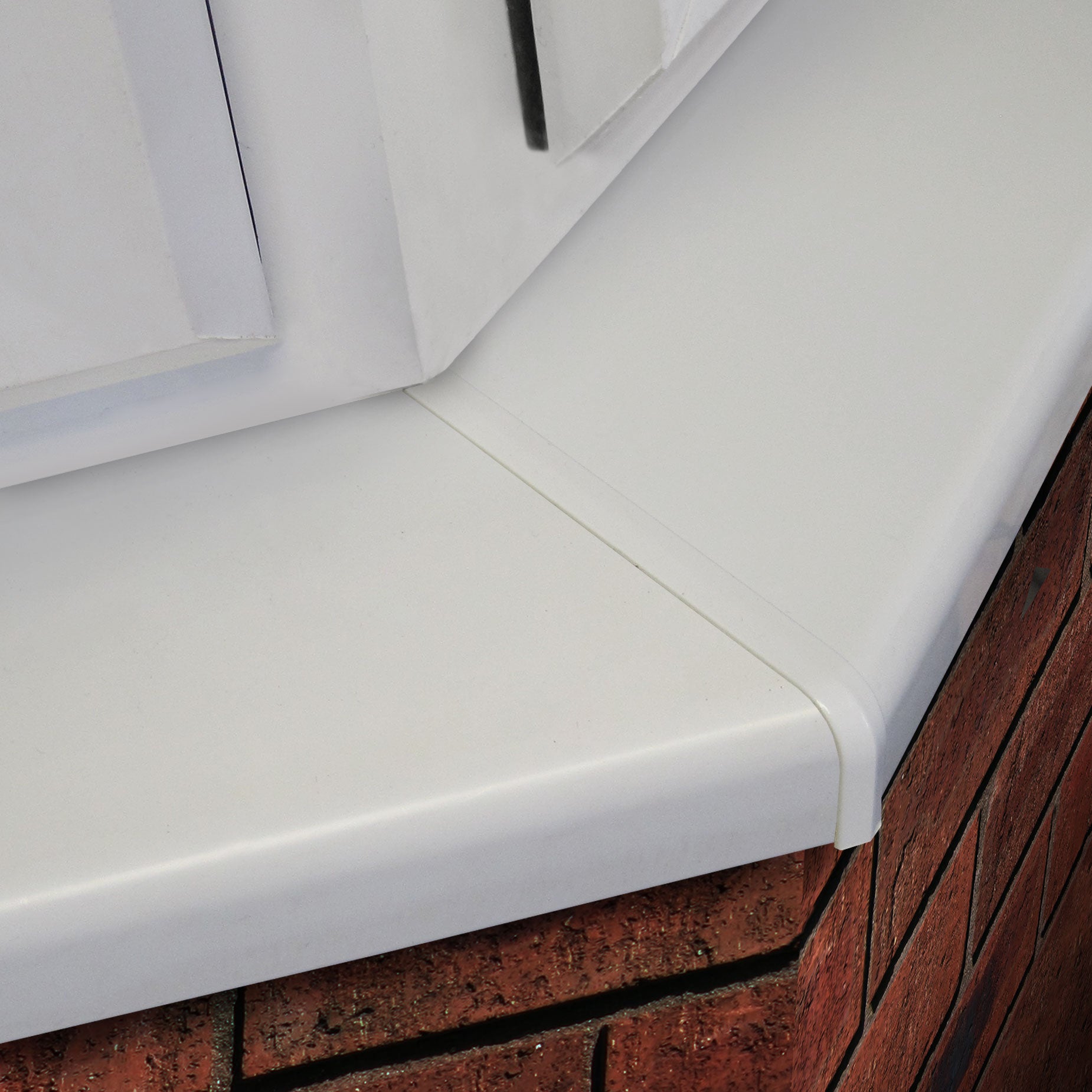 Brown 135° Corner Joint for 150mm uPVC Window Cill (Pair) - White