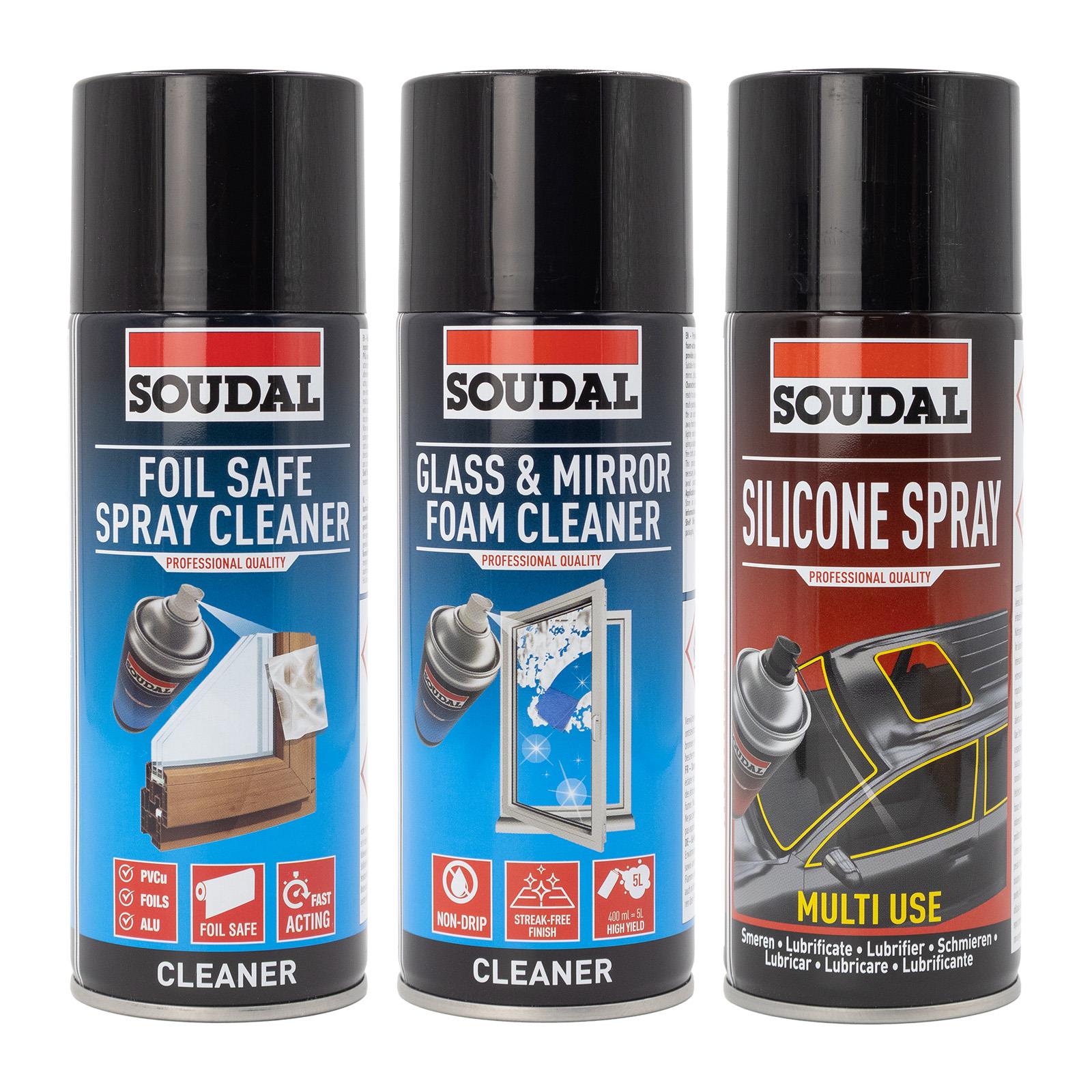 Soudal uPVC Window & Door Cleaning Kit – Foil Safe, Glass & Silicone Spray  – Truly PVC