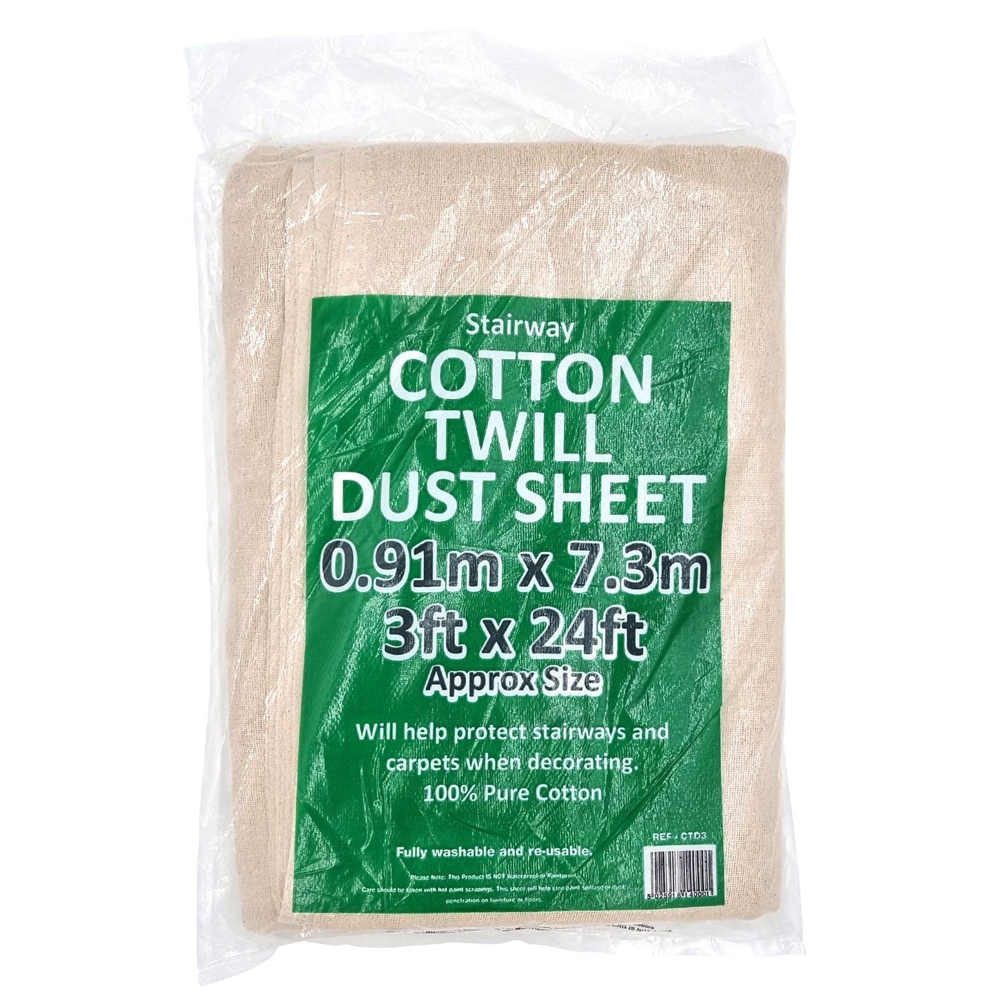 Heavy Duty 9ft x 12ft Soudal Cotton Dust Sheets for DIY, trade or professional use. For Painting and decorating in the home or office.