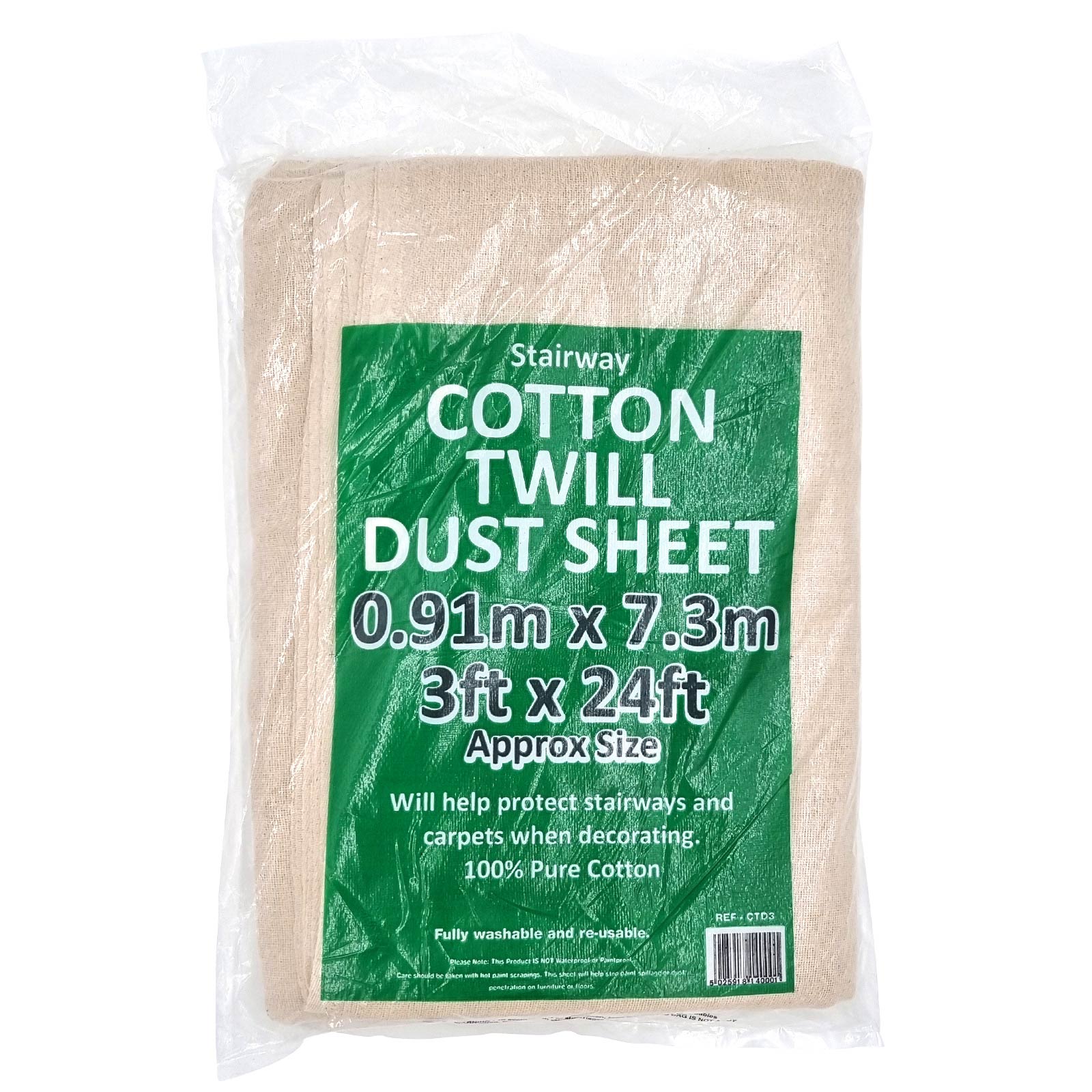Heavy Duty 9ft x 12ft Soudal Cotton Dust Sheets for DIY, trade or professional use. For Painting and decorating in the home or office.