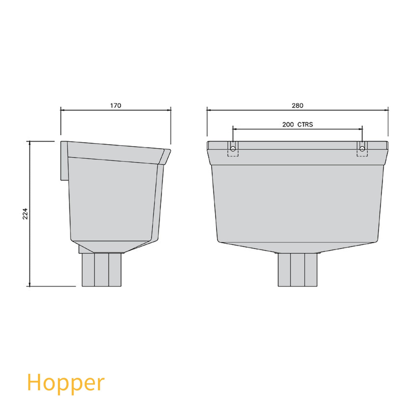 FloPlast 65mm Square Downpipe
