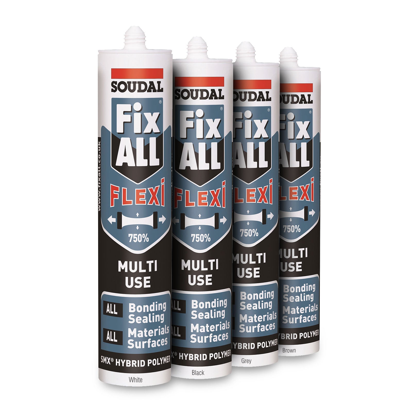 Black Soudal Fix ALL Flexi Sealant & Adhesive Neutral SMX Hybrid