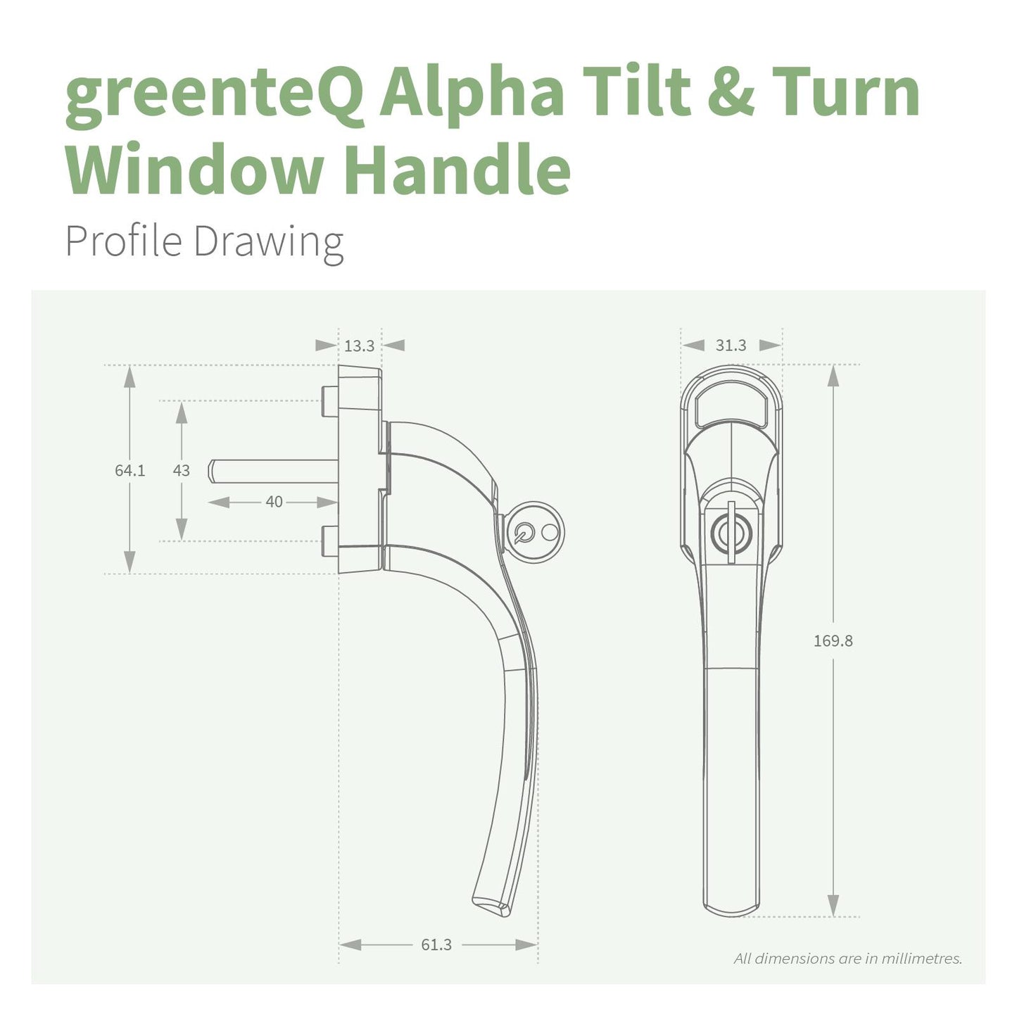 greenteQ Alpha Tilt & Turn Window Handle