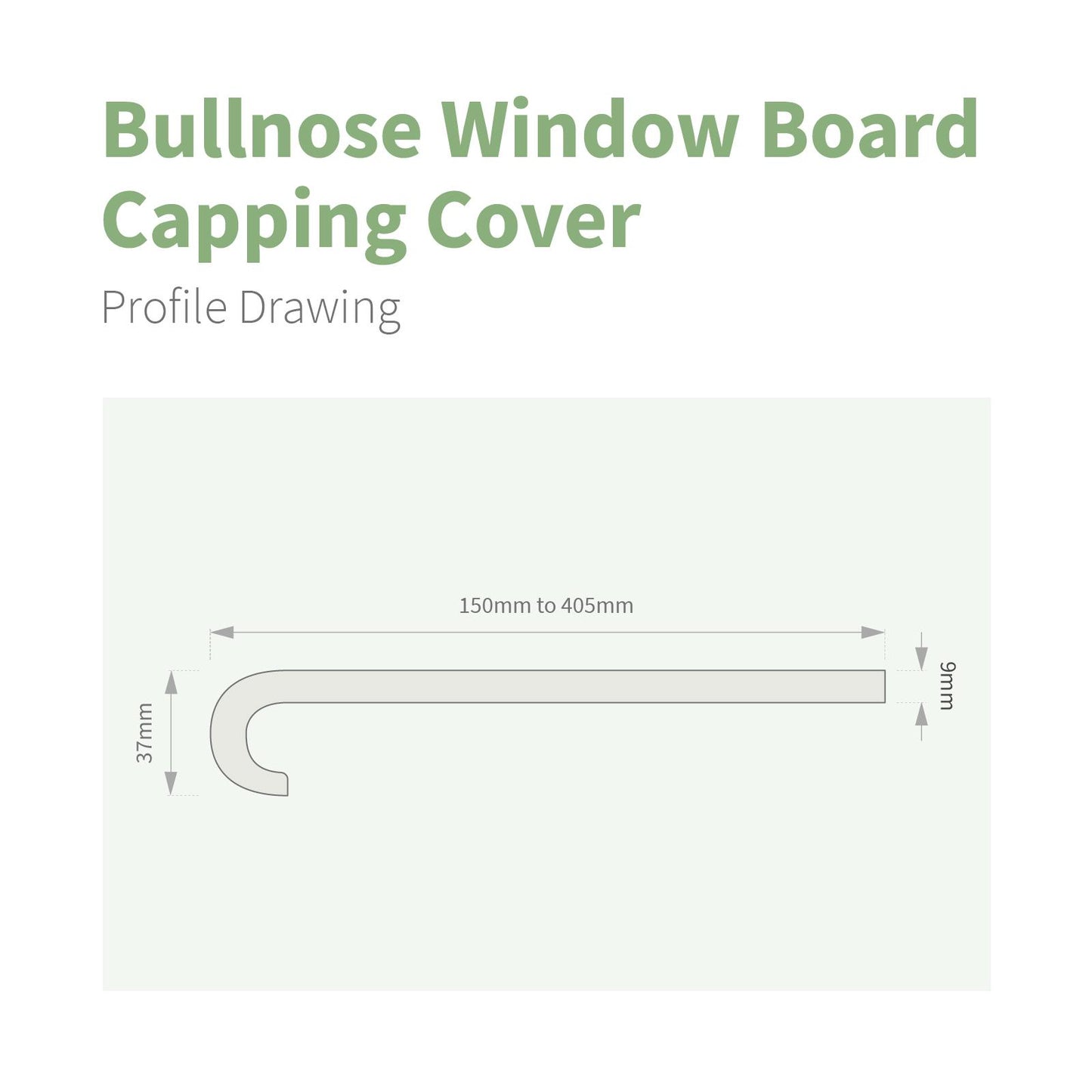 Bullnose Window Board Capping Cover (1.25m)