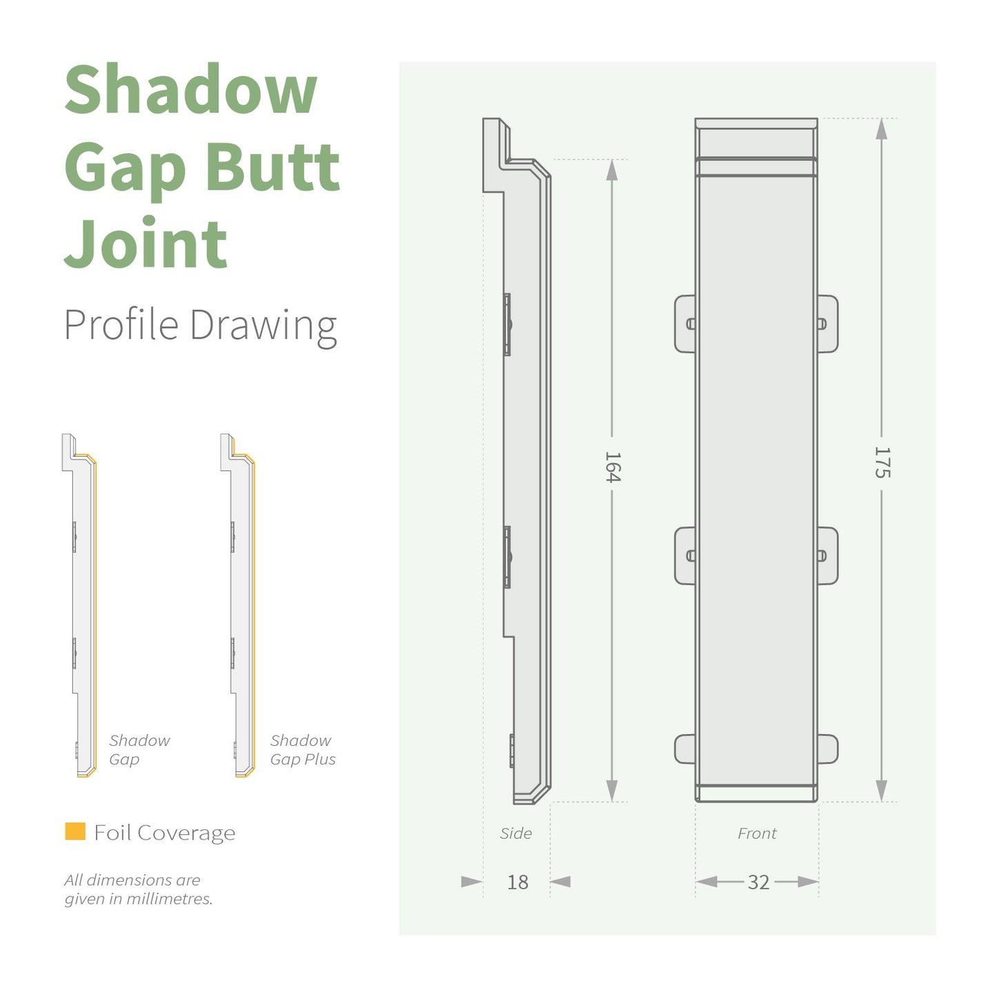 NatureClad Cladding Shadow Gap Butt Joint