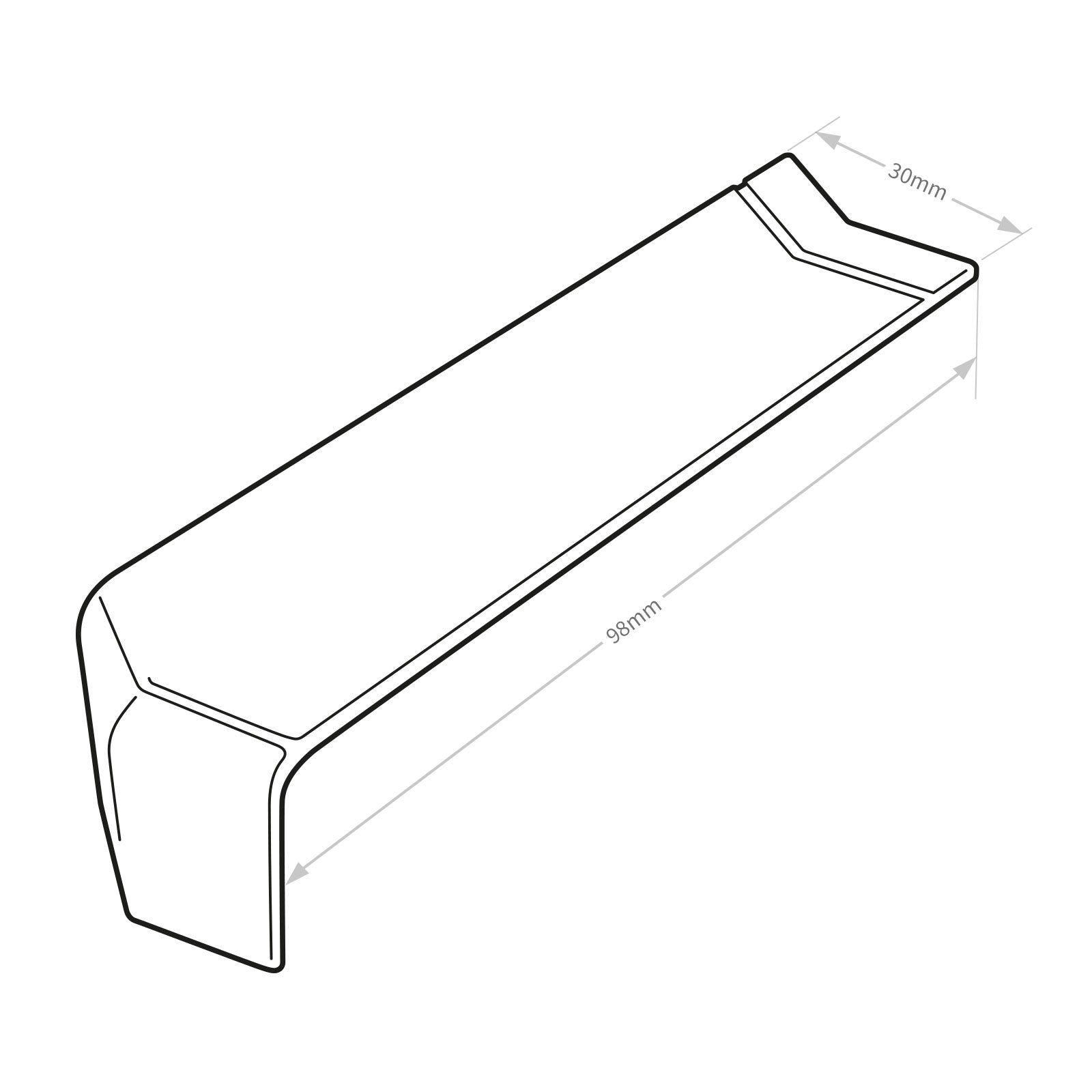 90° Joint Anthracite Grey Retro-Fit Joint Cover 150mm Window Cill Trim