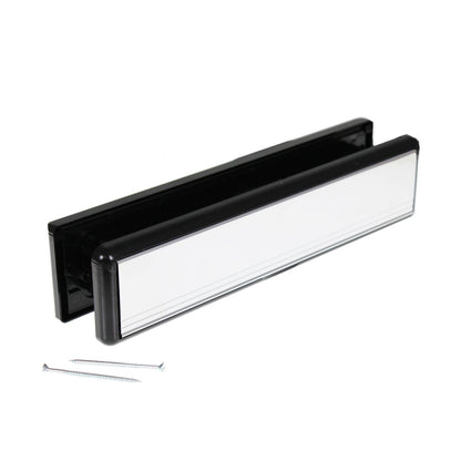 Black/Black 20-40mm Yale Yaleseal 12" Letterplate Post box - 20-40mm, Black/Black