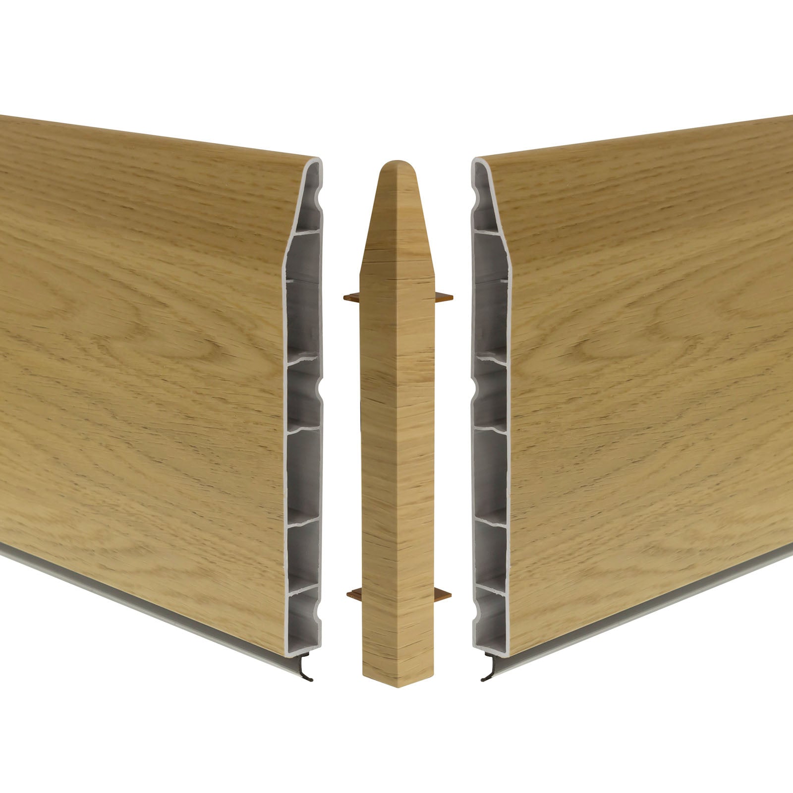 External Corner for 150mm Roomline Modern Chamfered Plastic Skirting - White External Corner for 150mm Roomline Modern Chamfered Plastic Skirting - White