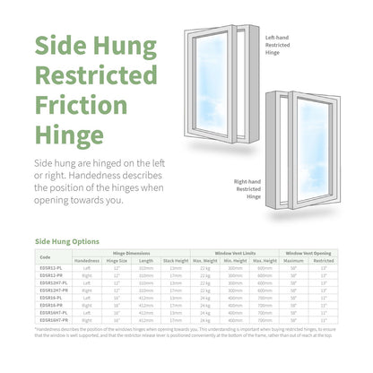 Securistyle Restricted Window Friction Hinge (Side Hung)