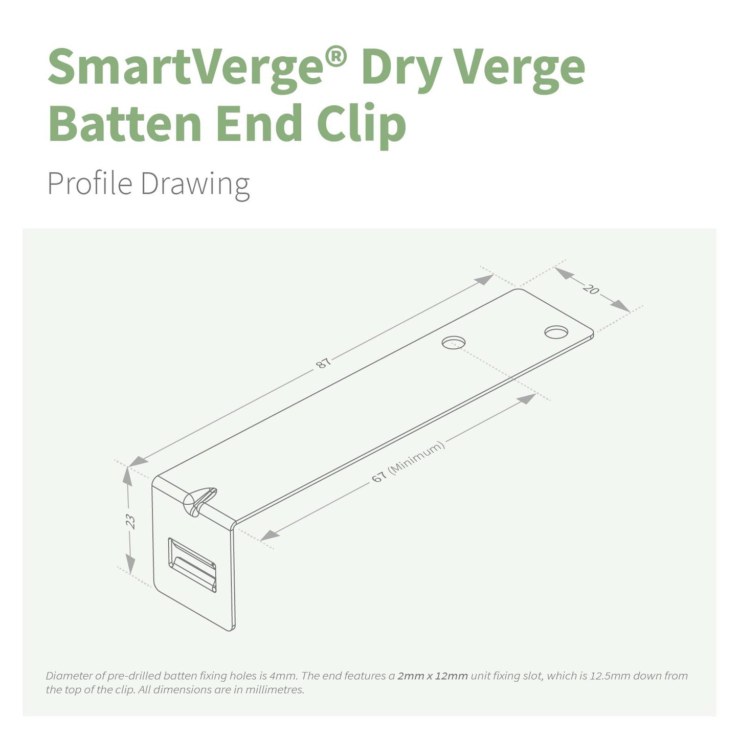 SmartVerge Linear Dry Verge Batten End Clip