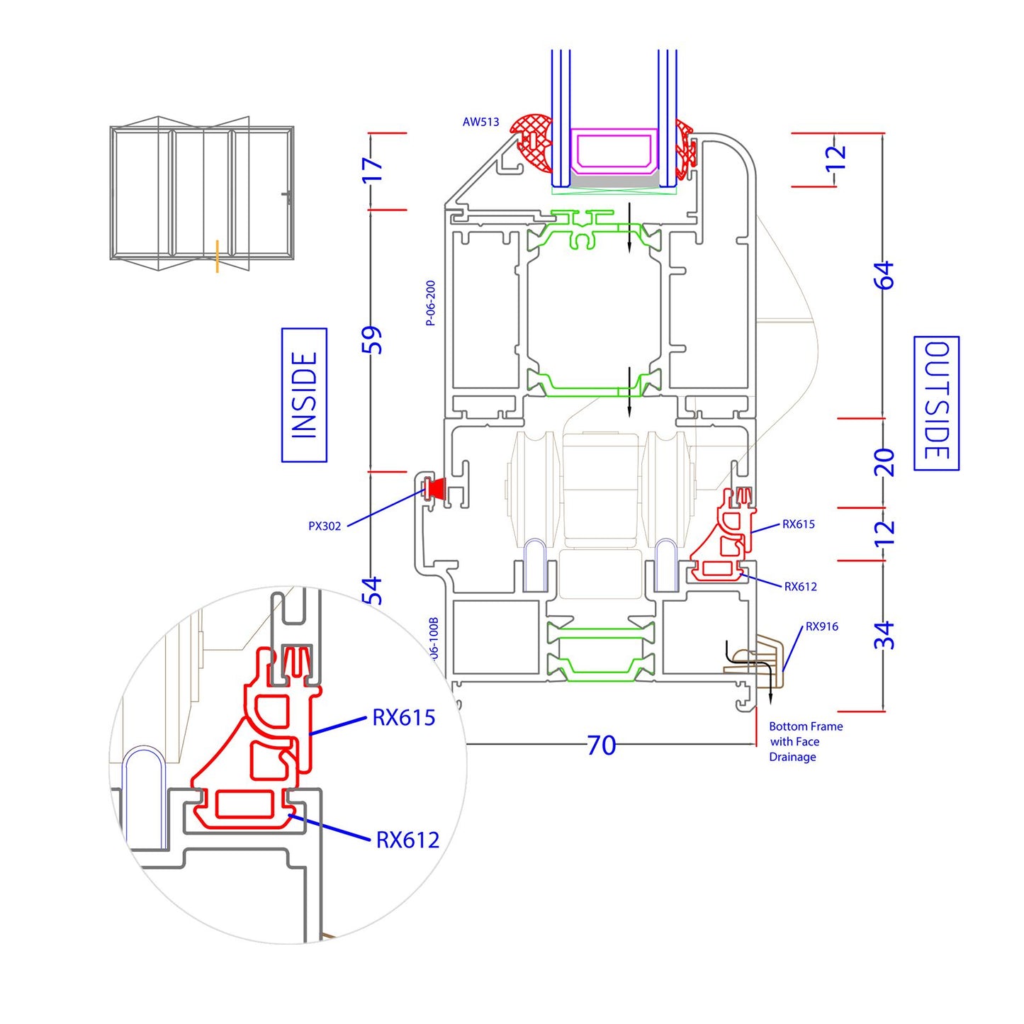 ExtrudaSeal AluK Bifold Door Gasket