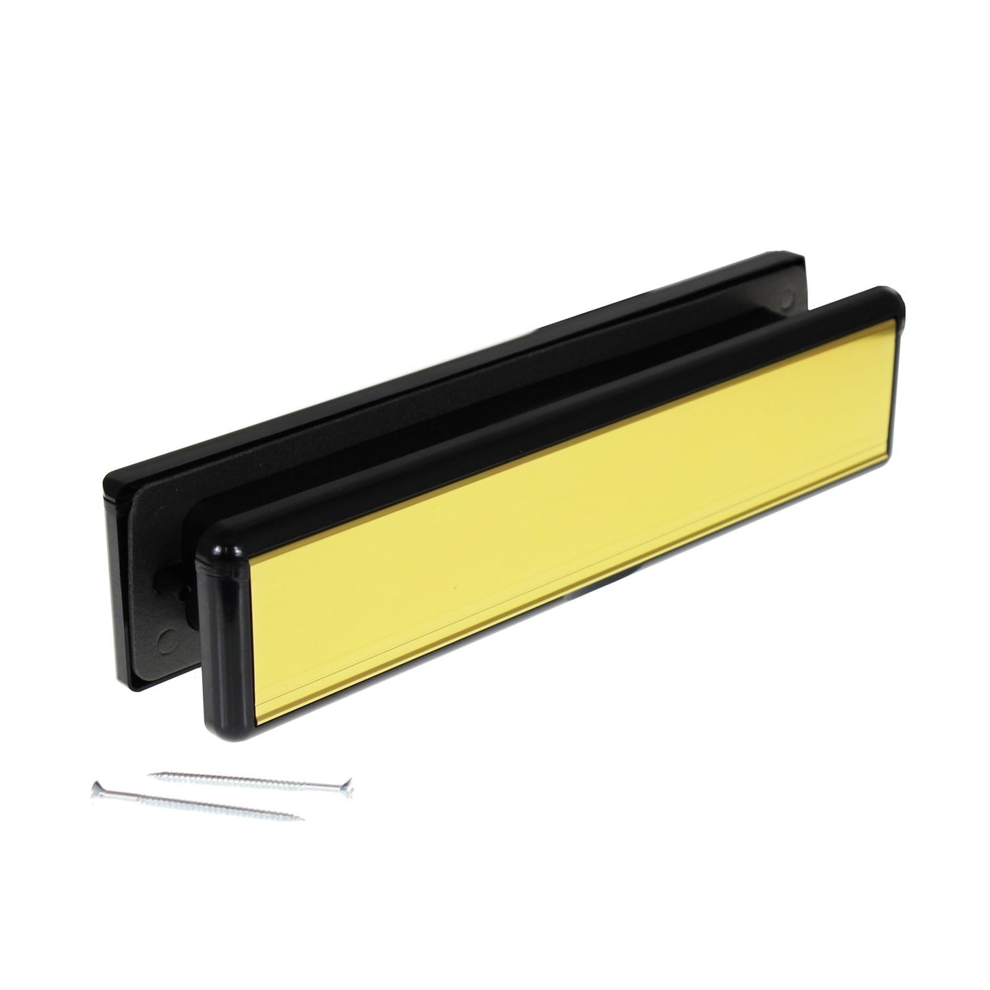 Gold/Black 20-40mm Yale Yaleseal 12" Letterplate Post box - 20-40mm, Black/Black