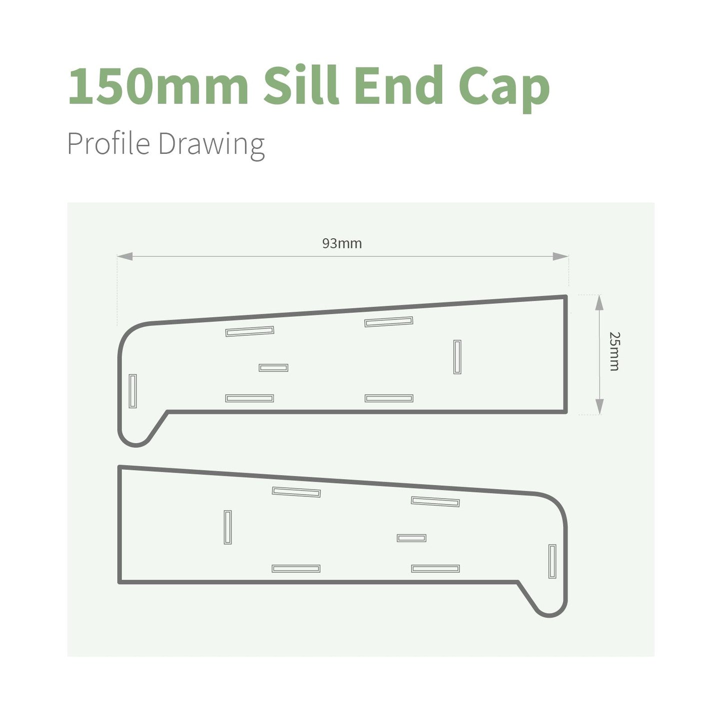 150mm Profile 22 Window Sill End Caps