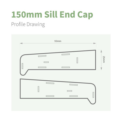 150mm Profile 22 Window Sill End Caps