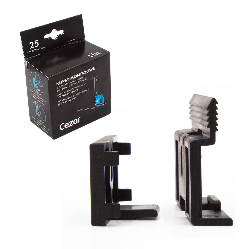 Cezar MasterLine Skirting Board Munting Clips & Spacers (25 Pack ...