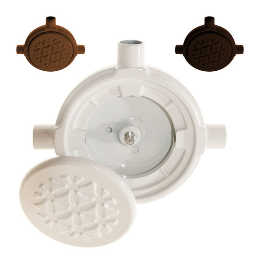 White 3-Way Roof Tie-Bar Boss and Cover Plate