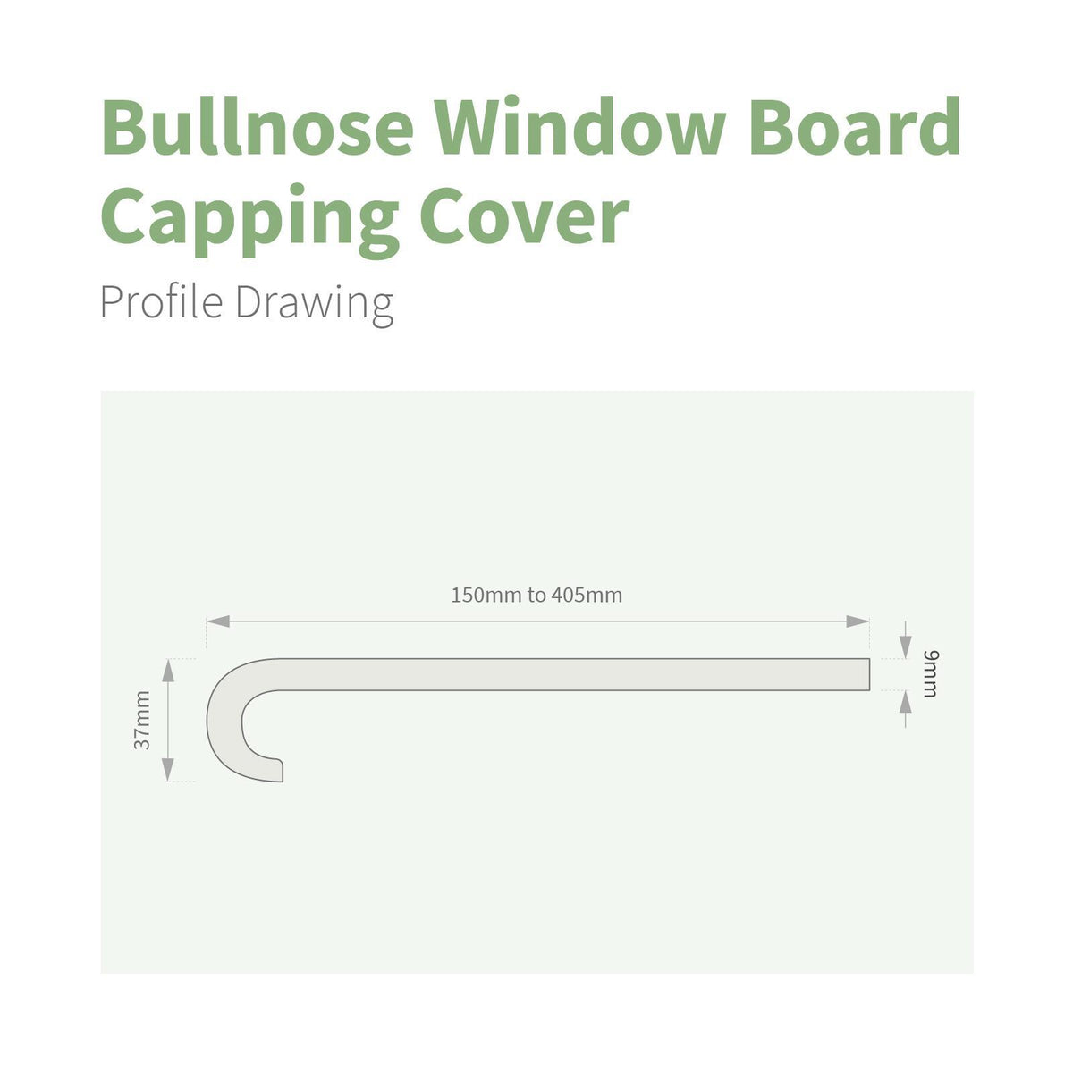Example of Bullnose Window Board Capping Cover (2.5m)