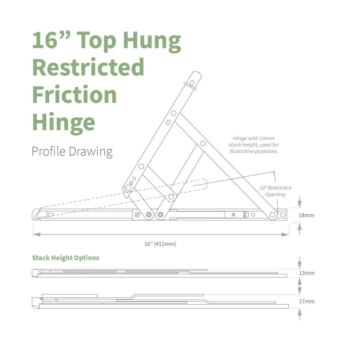 Securistyle Restricted Window Friction Hinge (Top Hung)