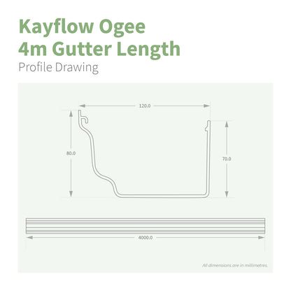 Kayflow Ogee 120mm Gutter Length (4m)