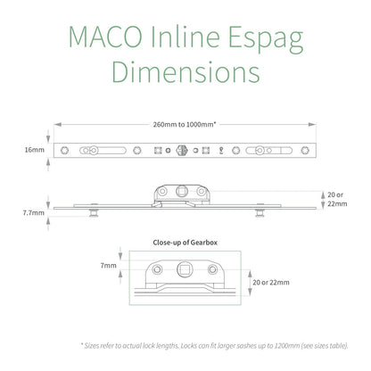 MACO Inline Espag Window Lock