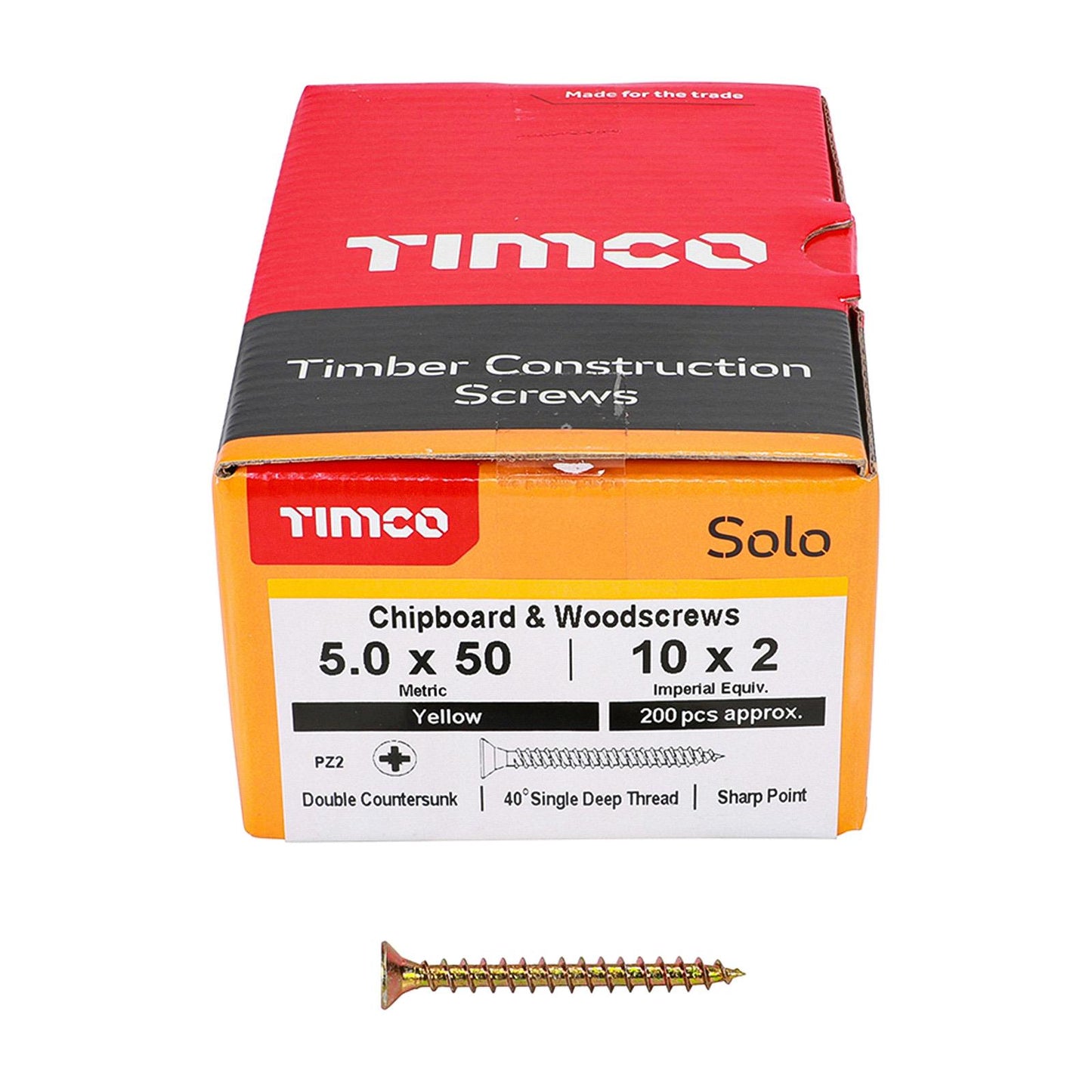 Solo Countersunk Multipurpose Wood Screws