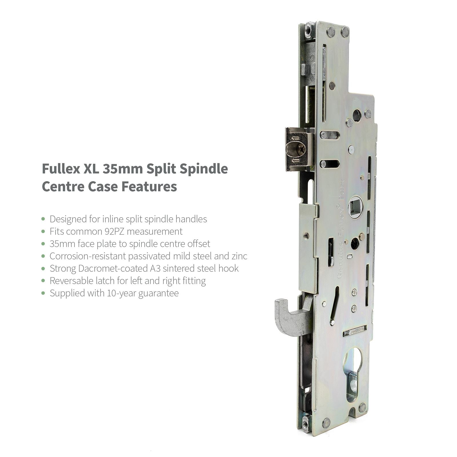 Fullex XL 35mm Multipoint Door Lock Centre Case Gearbox - Split