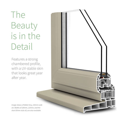 85mm Profile 22 Stub Window Sill (with End Caps)