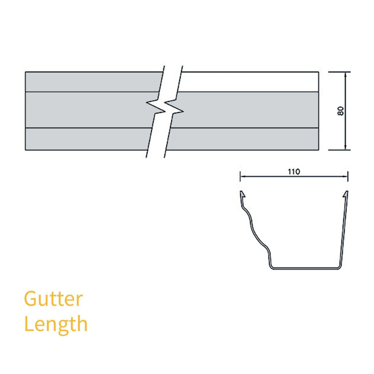 FloPlast Niagara Ogee 110mm Gutter Length (4m)