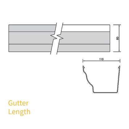 FloPlast Niagara Ogee 110mm Gutter Length (4m)