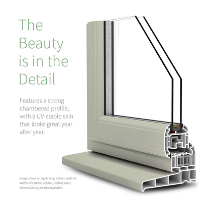 85mm Profile 22 Stub Window Sill (with End Caps)