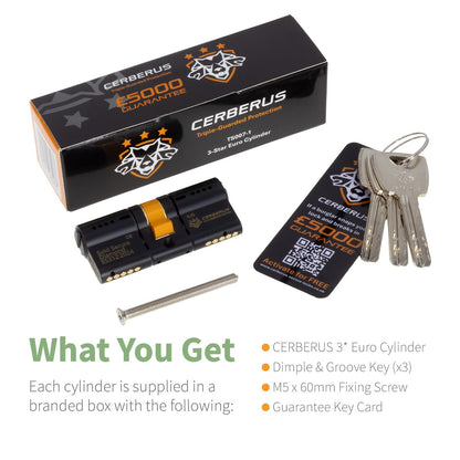 CERBERUS TS007 3* Euro Cylinder (Black)