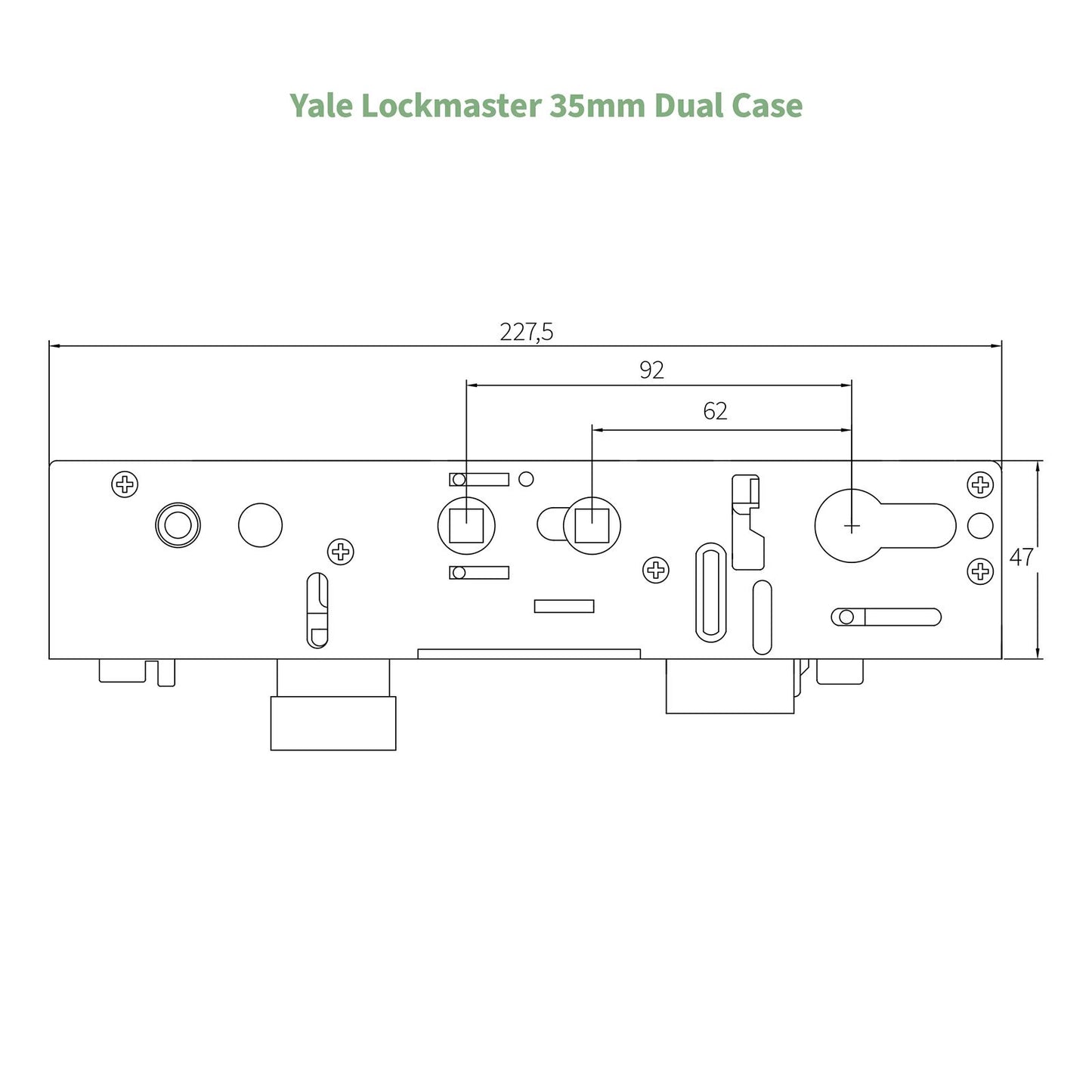 Yale Lockmaster 35mm Gearbox - Dual, Deadbolt