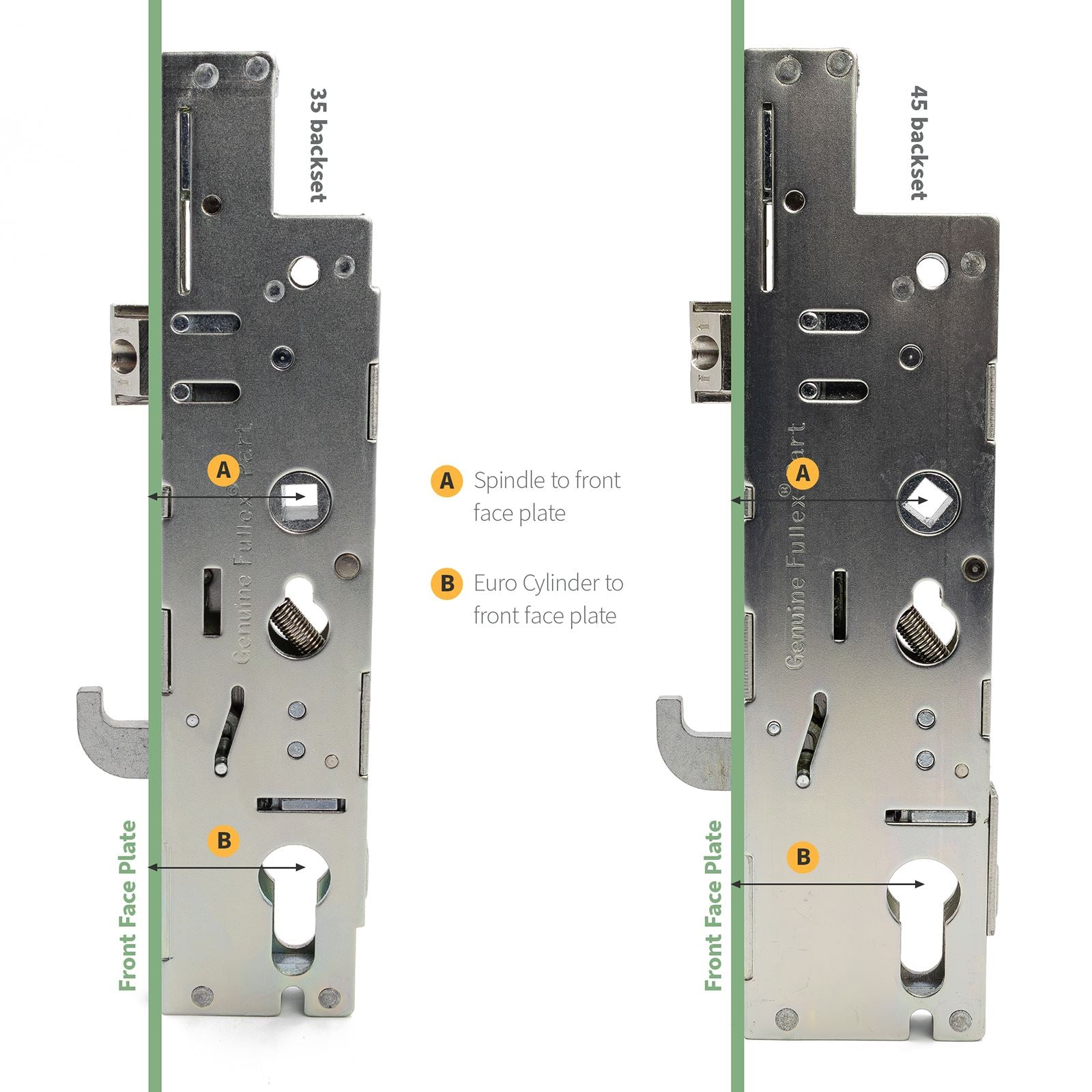 Fullex XL 45mm Multipoint Door Lock Centre Case Gearbox - Dual