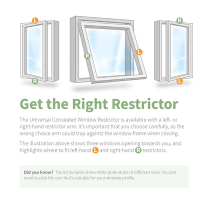 Universal Concealed Window Restrictor Kit