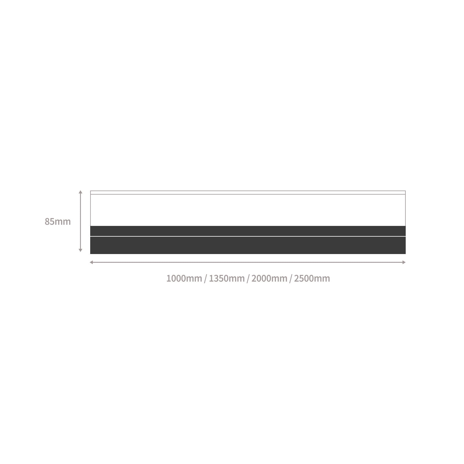 White 2.5m 1m, 85mm Stub uPVC Plastic Window Sill (with End Caps) - White