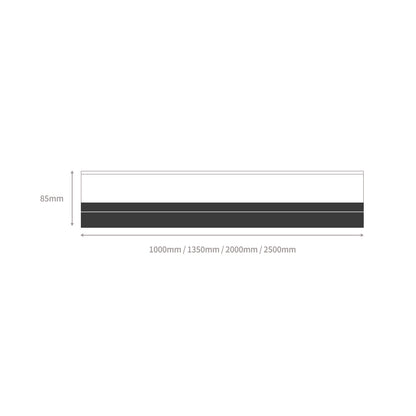 White 2.5m 1m, 85mm Stub uPVC Plastic Window Sill (with End Caps) - White