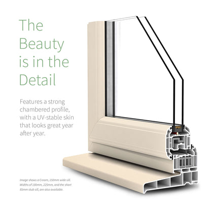 85mm Profile 22 Stub Window Sill (with End Caps)