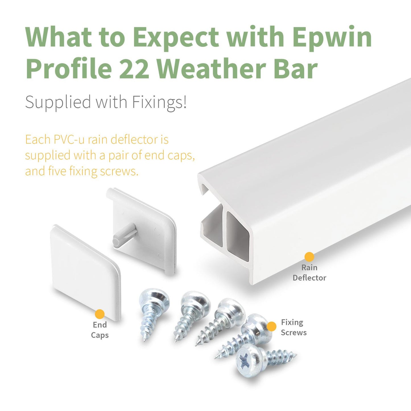 Epwin uPVC Door Weather Bar & End Caps