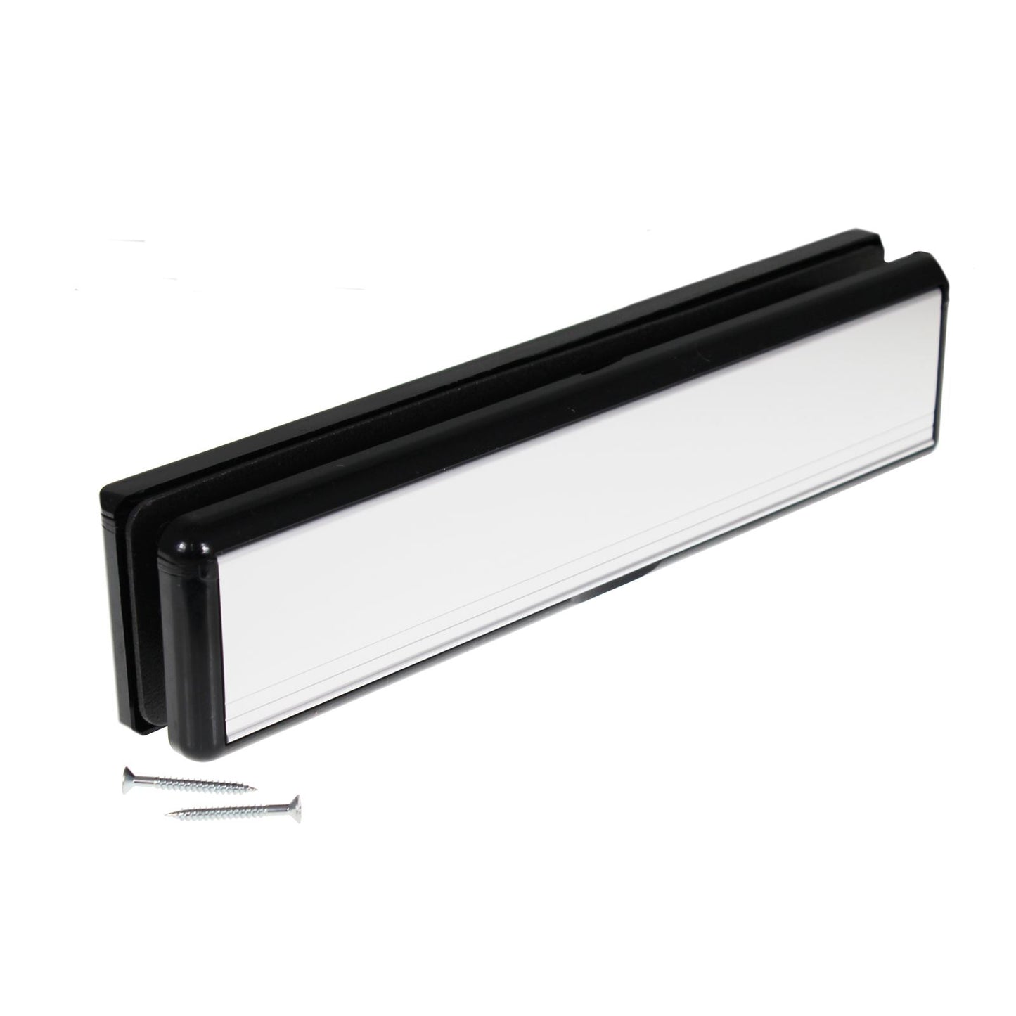 Polished Silver/Black 40-80mm Yale Yaleseal 12" Letterplate Post box - 20-40mm, Black/Black