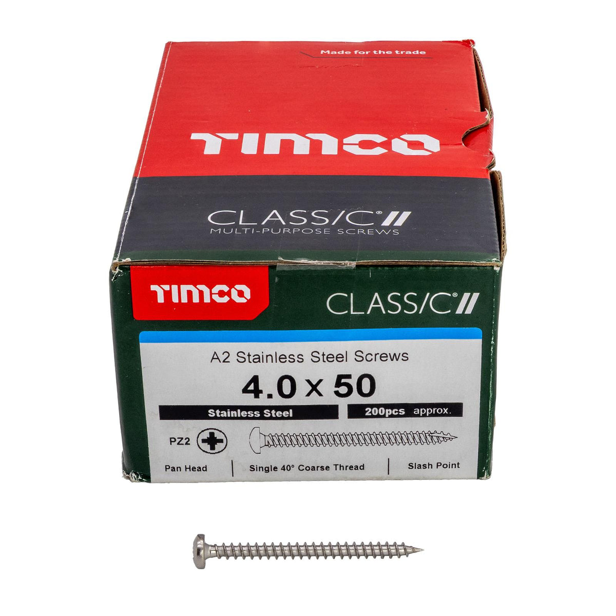 4.0 x 50mm Classic Pan Head Multipurpose Woodscrews (200 Pack)