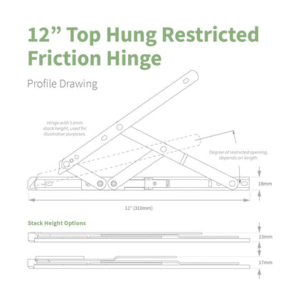 Securistyle Restricted Window Friction Hinge (Top Hung)