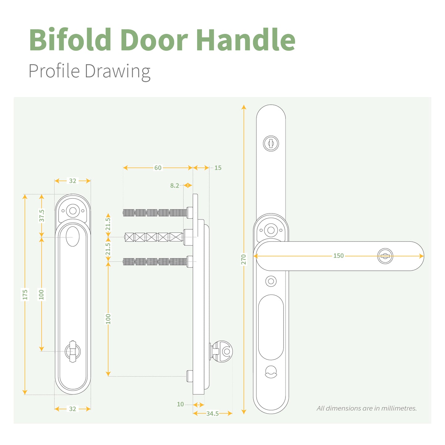greenteQ Centrefold Bifold Door Handle