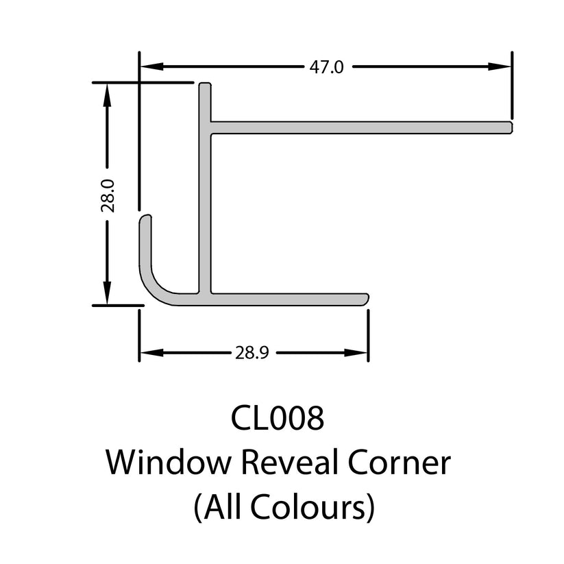 5m Window Reveal Corner Trim for Coastline Shiplap Cladding ...