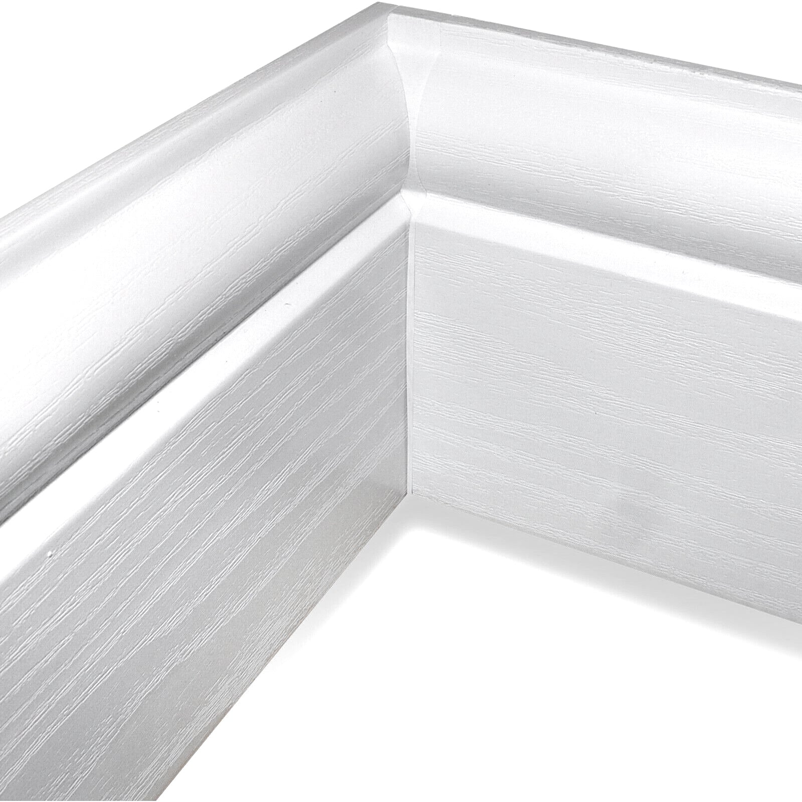 Internal Corner for 100mm Roomline Torus Plastic Skirting - White Satin Internal Corner for 100mm Roomline Torus Plastic Skirting - White Satin
