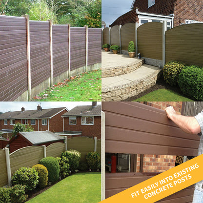 Natural 1.829m (6 foot) Eco Fence Composite Plastic Fencing Panel Board