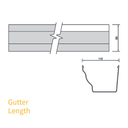 White FloPlast Niagara Ogee 110mm Gutter Length (4m)