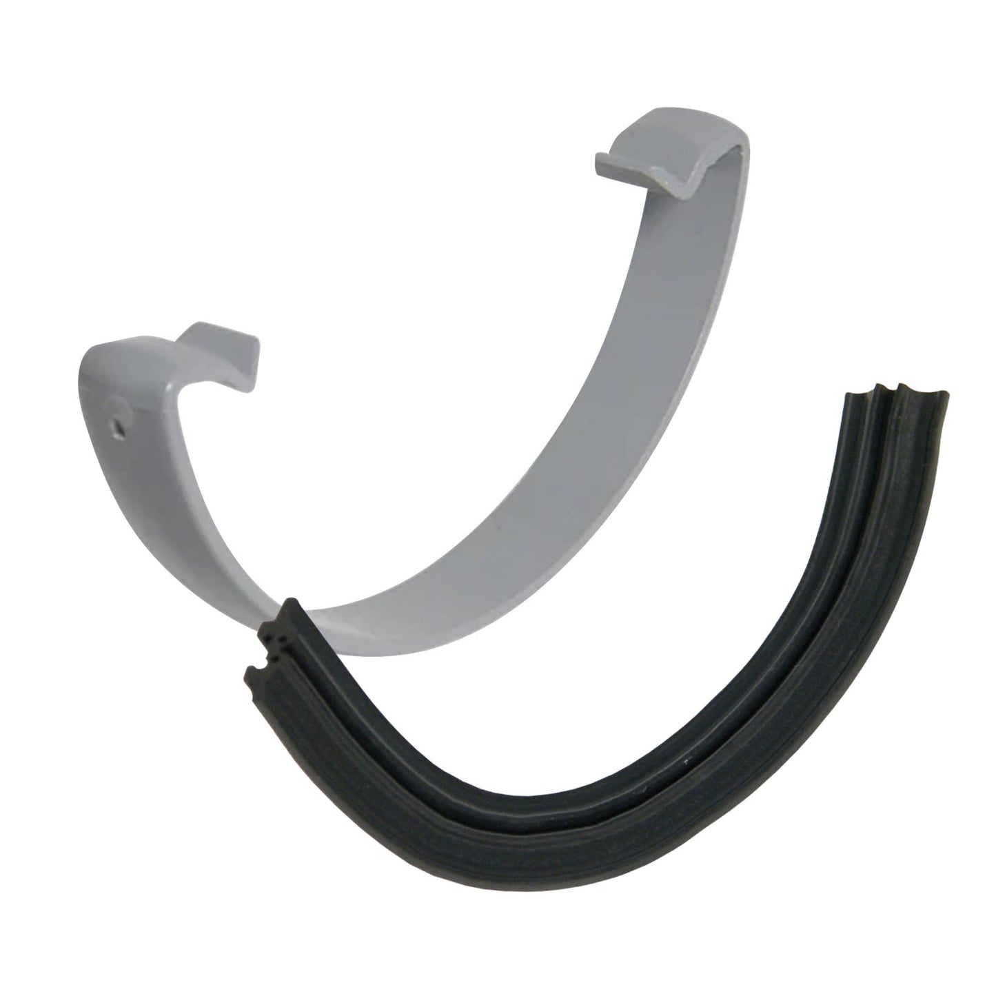 Half Round Black FloPlast Replacement Rainwater Gutter Clip & Rubber Gasket guttering System