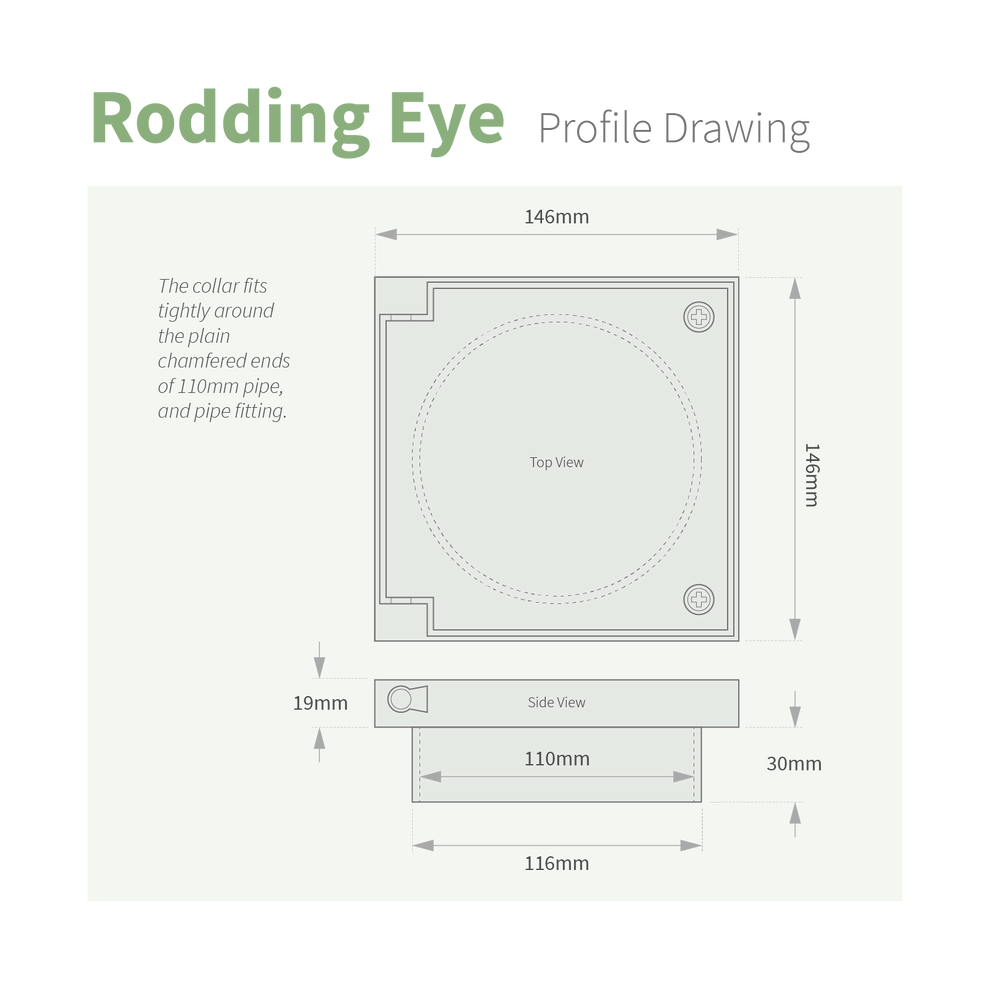 Sink Rodding Eye Rodding Eye for 110mm Plastic PVC-u Underground Drainage System ...