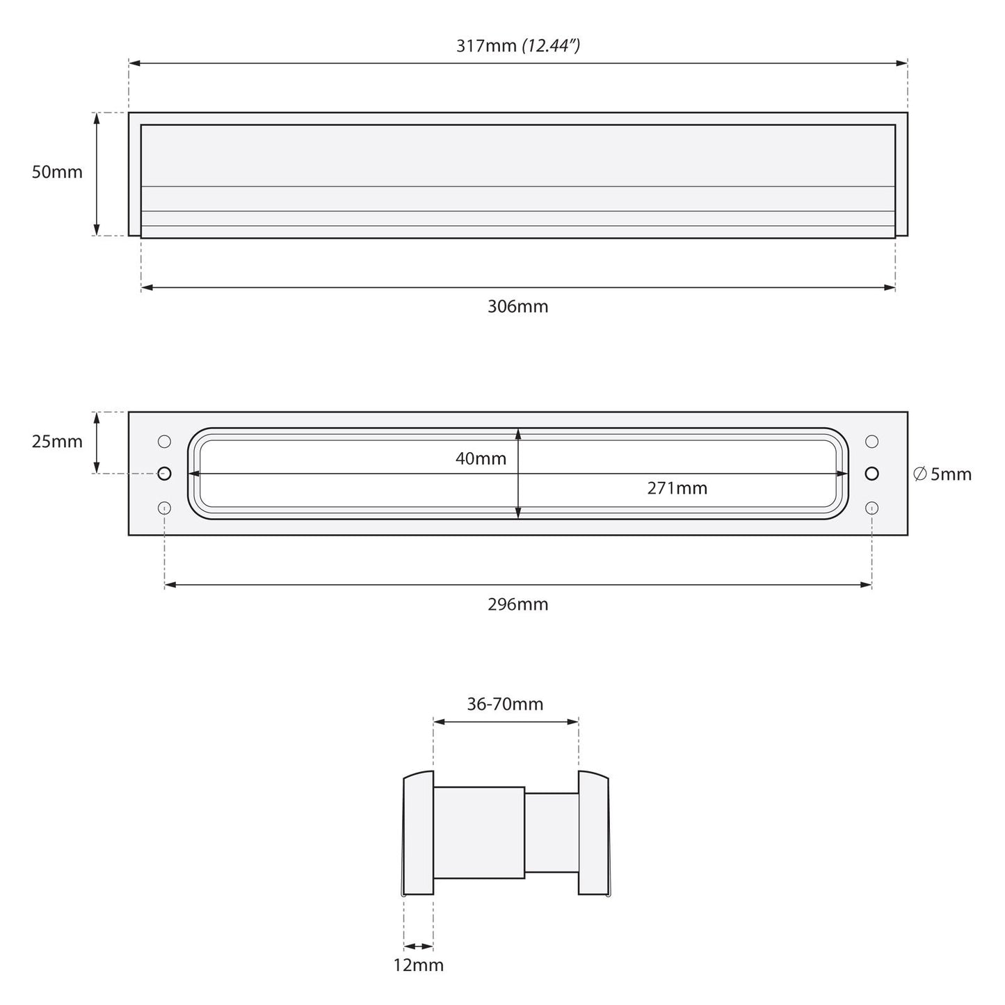 Yale Slimmaster 12" Letterplate
