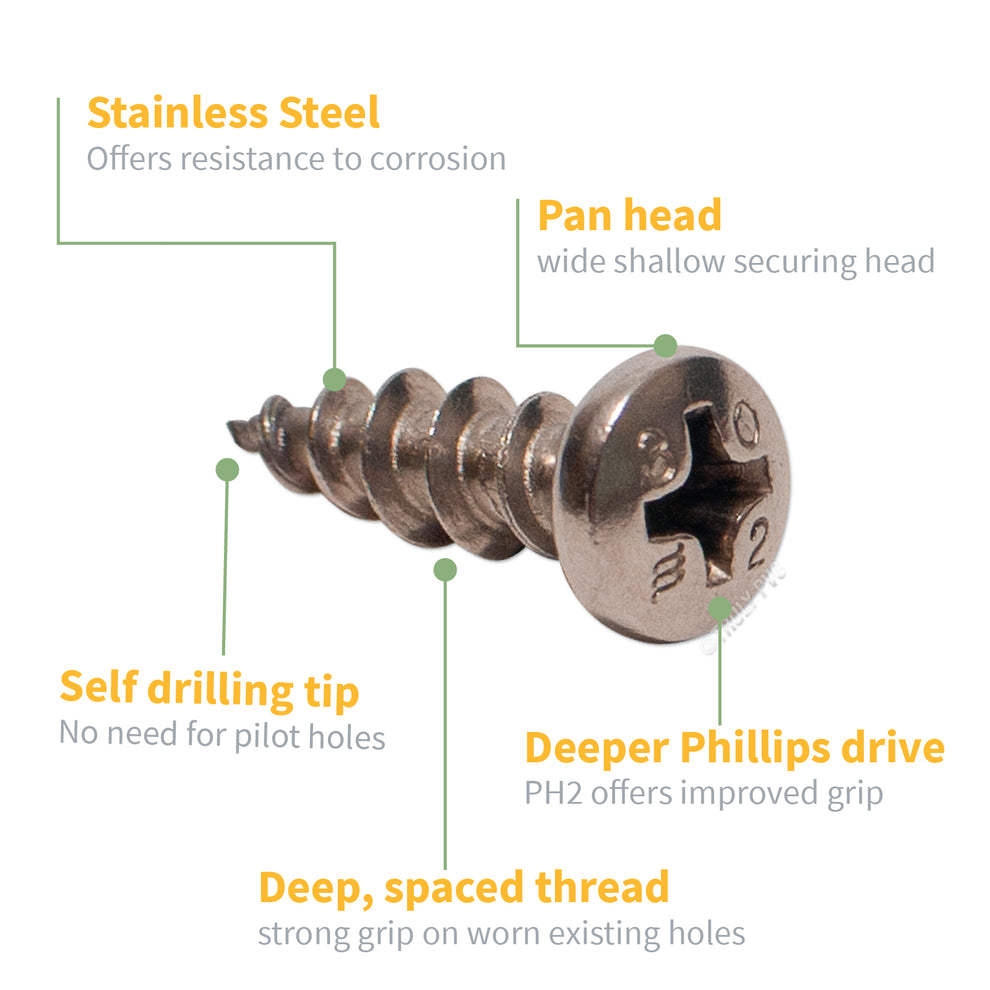 Window Bead Screw 4.8mm x 16mm Window Repair Screws (25 Pack) – Truly PVC